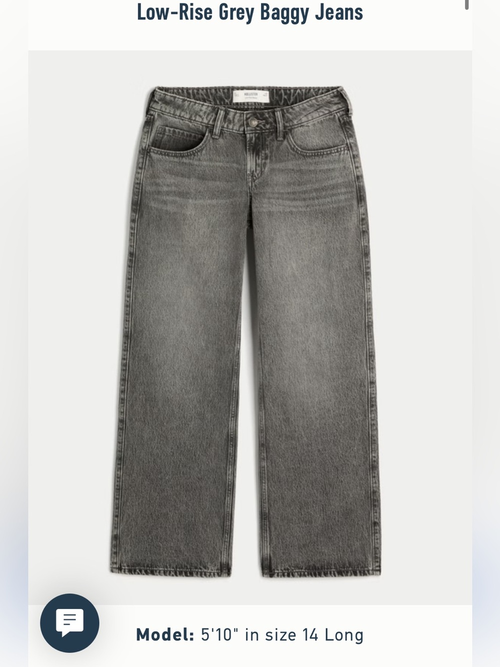 Hollister Women's Grey Low Rise Baggy Jeans Size 00/24